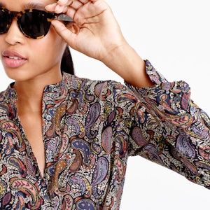 J. Crew Liberty print tunic blouse